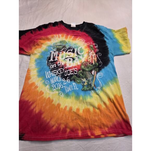 Trop Rock 2016 Music On The Bay Tampa Florida Men's Size Large Short Sleeve Tie - Picture 1 of 5